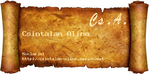Csintalan Alina névjegykártya